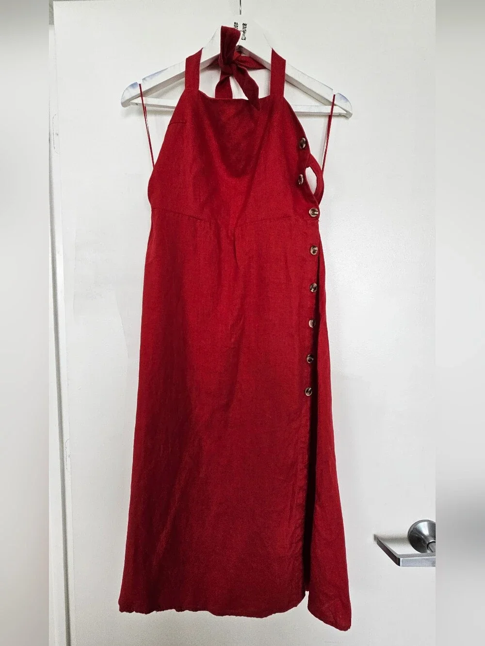 Reformation Mar Linen Midi Dress - 8 - Picture 4 of 5